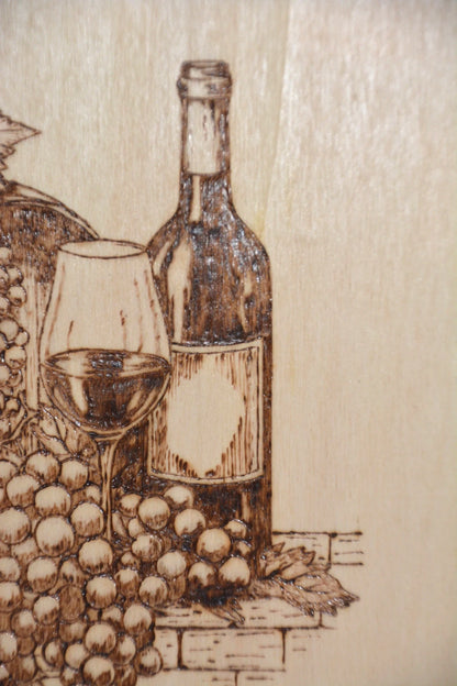 Il Canto della Botte – Quadro in Legno Inciso a Mano con Pirografo