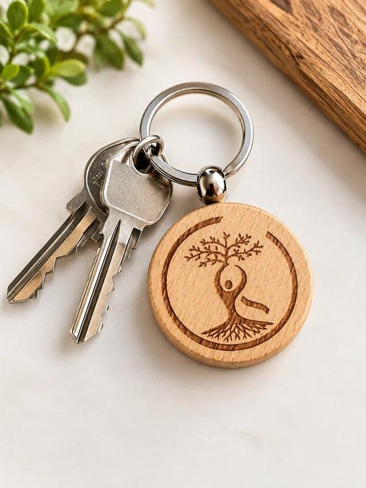 Portachiavi in Legno Personalizzabile Ø40 mm
